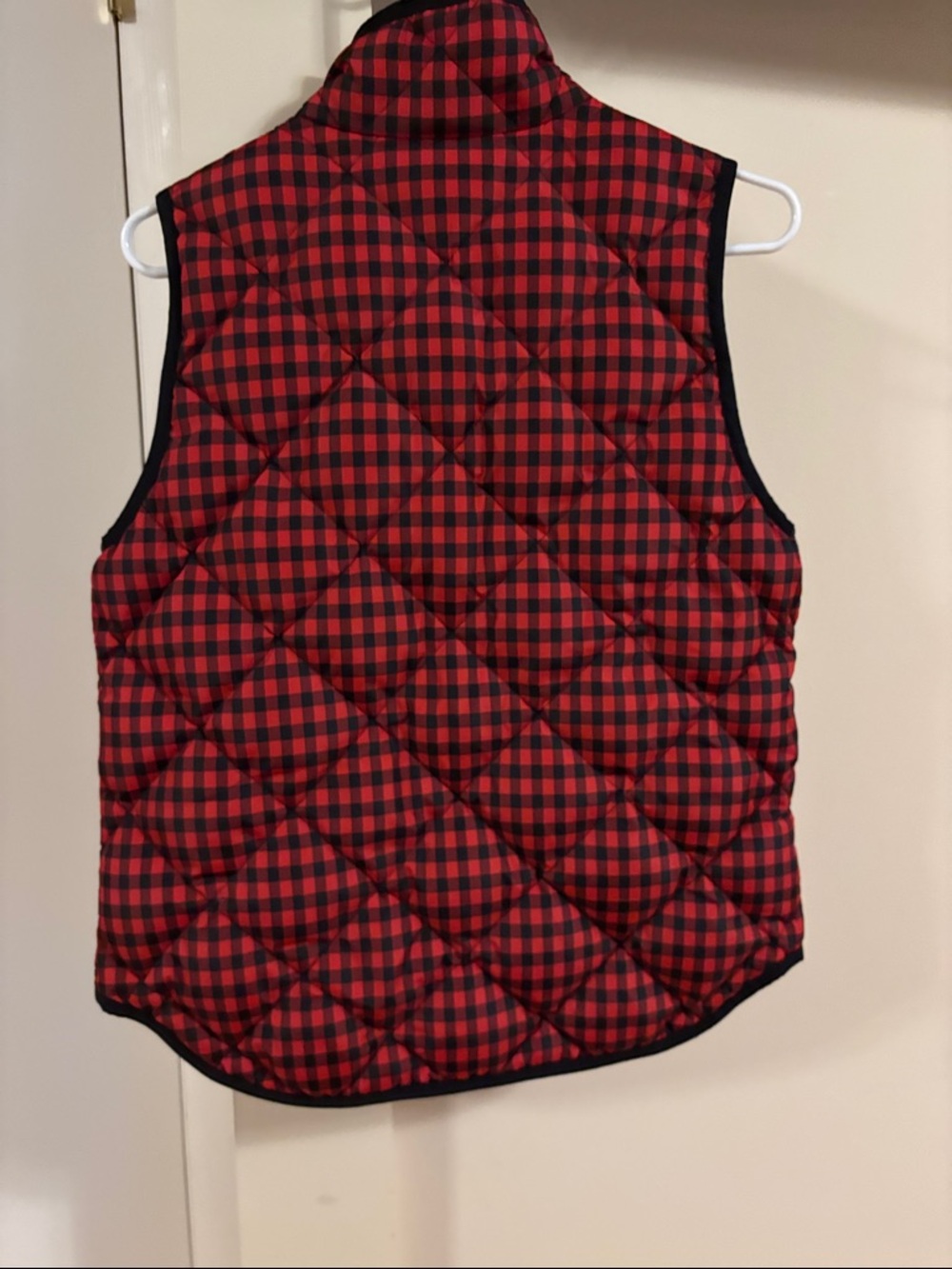 J. Crew Red and Black Buffalo Plaid Quilted Vest - Picture 5 of 6